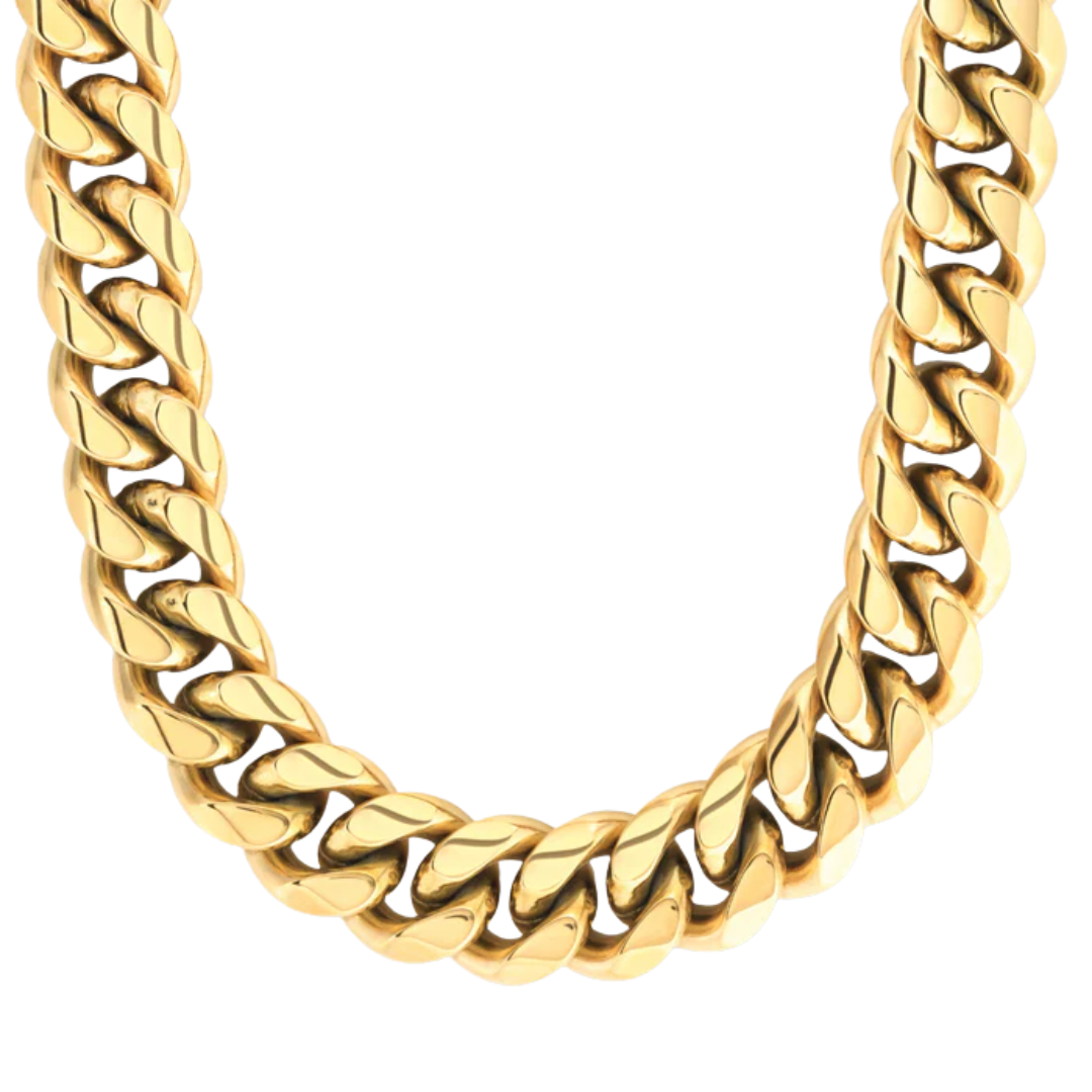 16mm Gold Cuban Link Chain