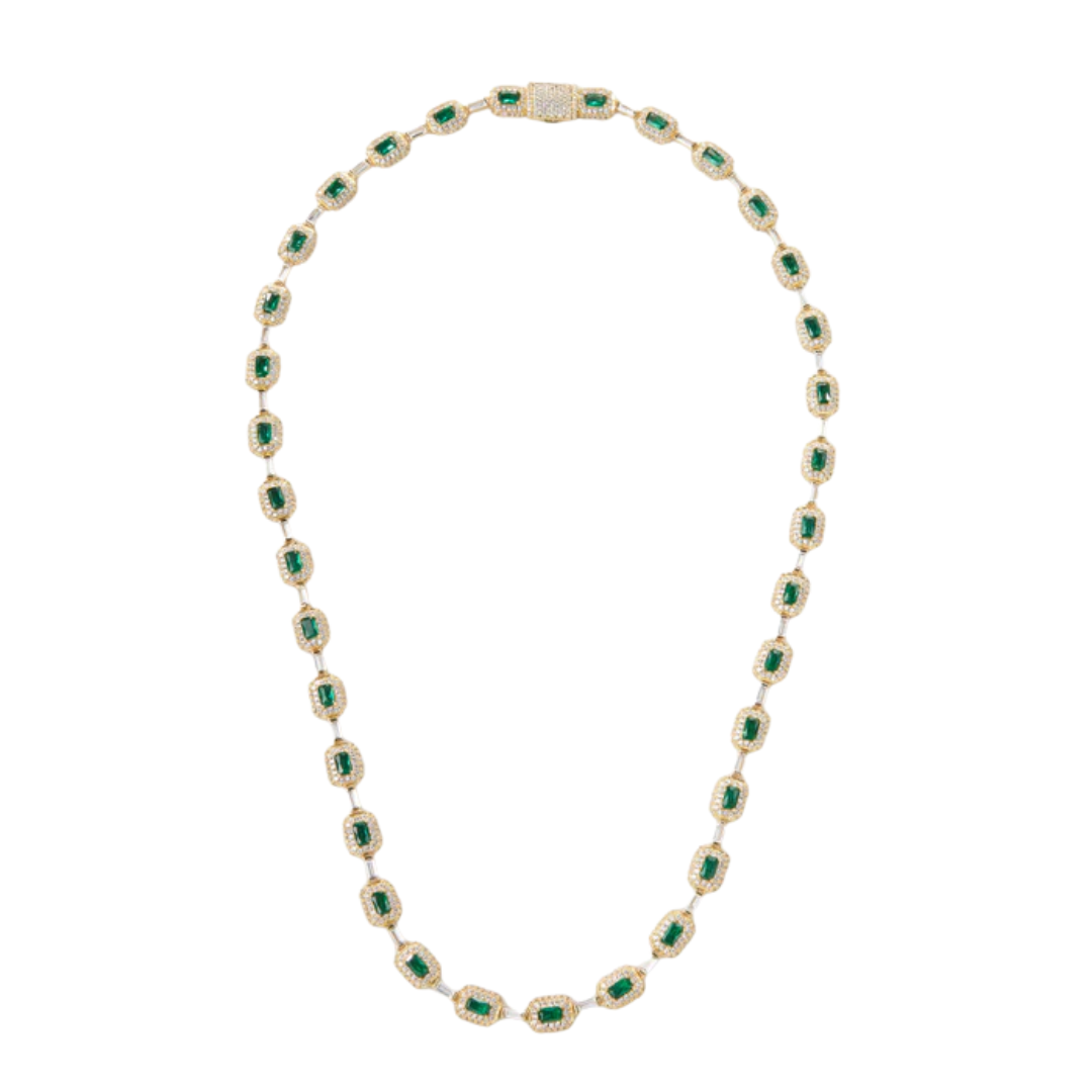 Green Gemstone Chain (Gold) - 7mm