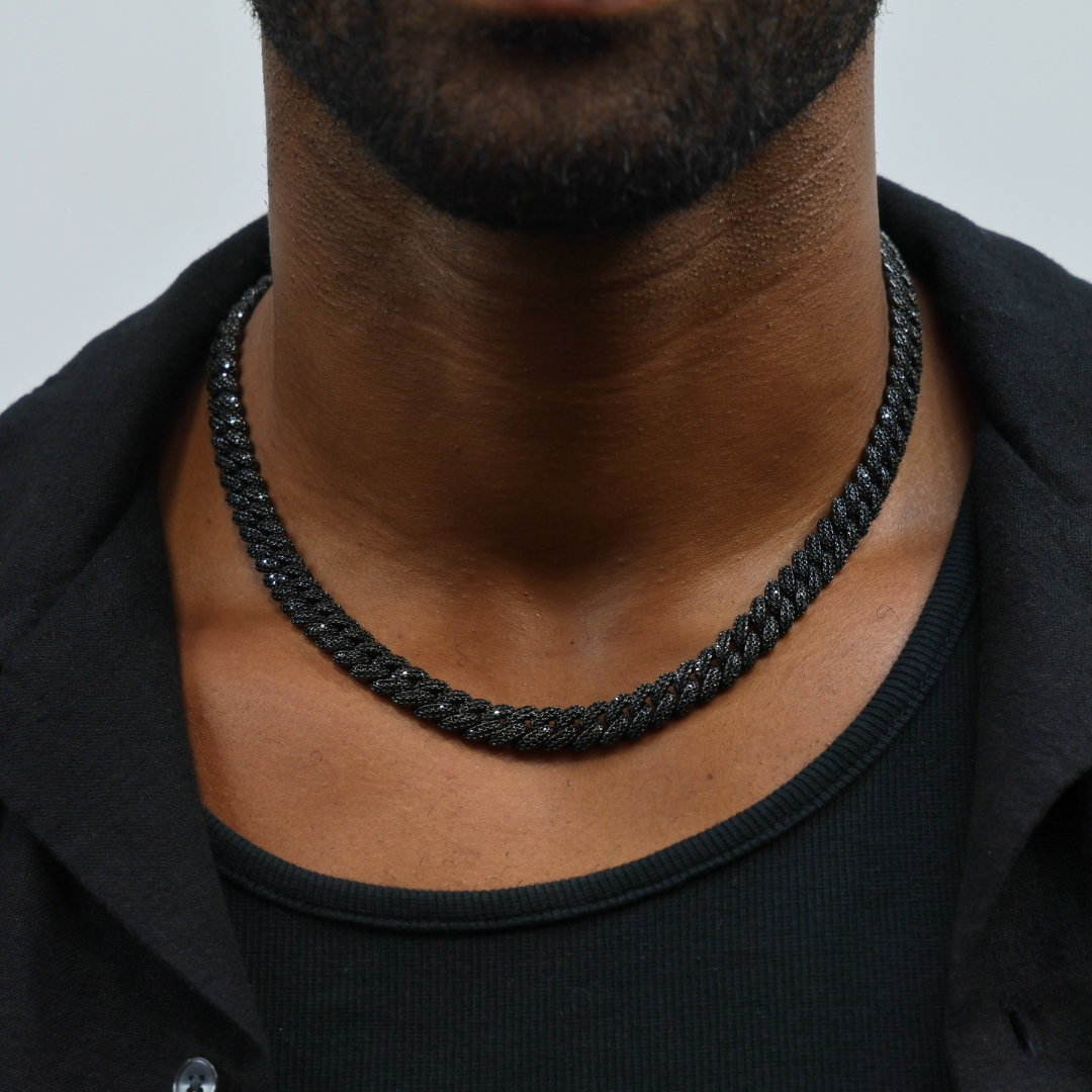 Iced Cuban Chain (Black) - 10mm