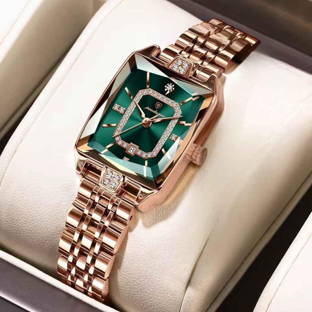 Luxurious Textured Dial Square Women's Watch