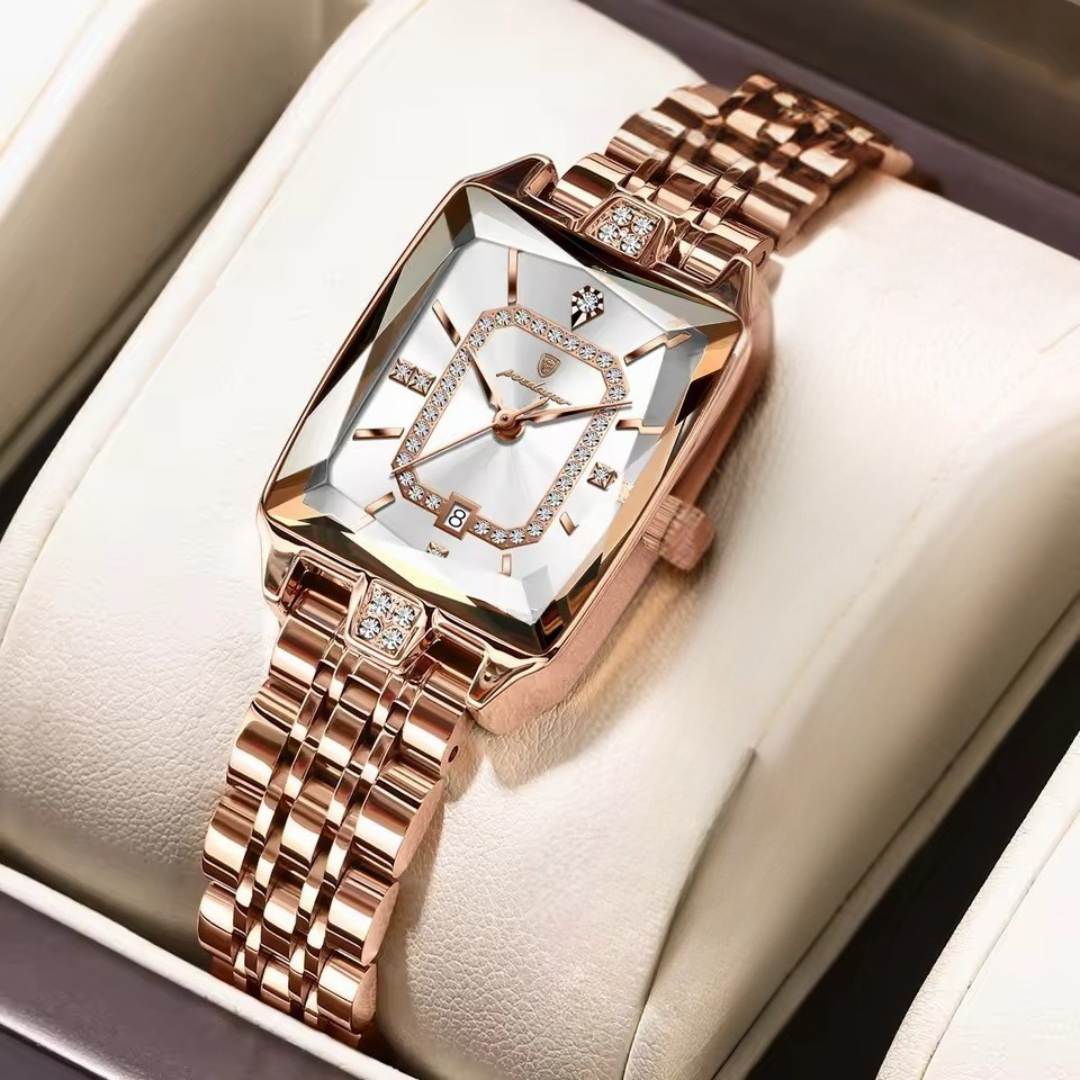 Luxurious Textured Dial Square Women's Watch