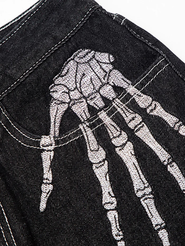 VVS Skull Hand Print Jeans