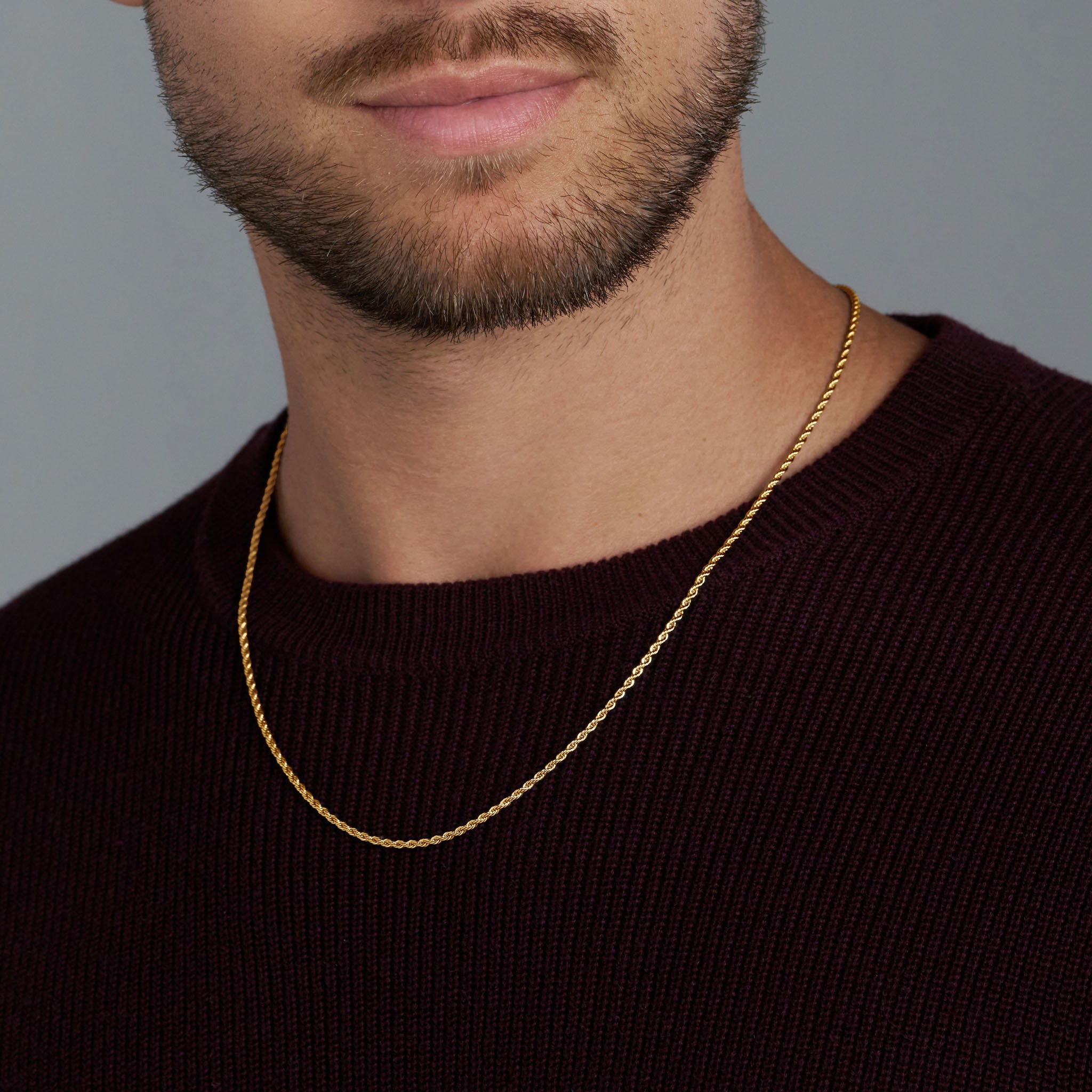 2mm 18K Gold Rope Chain