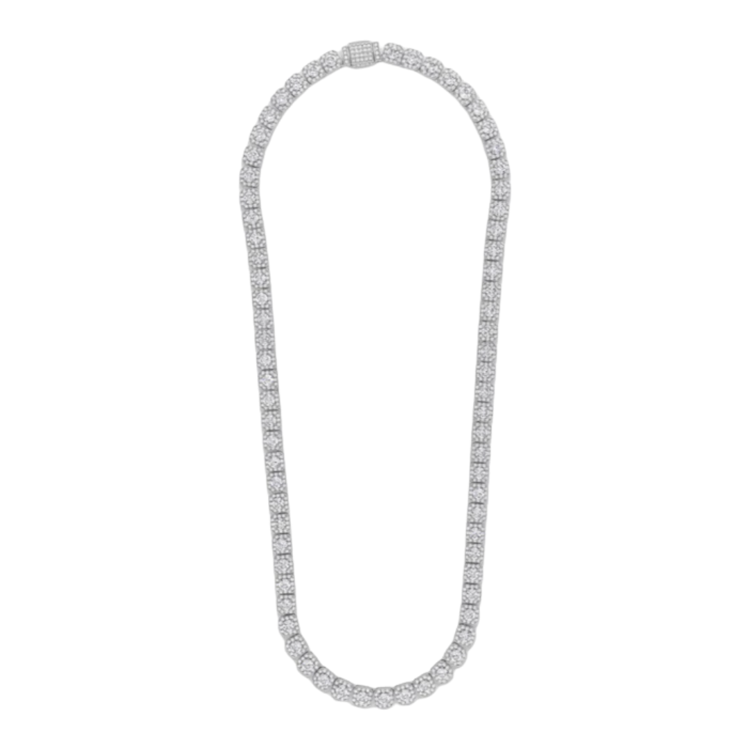 Clustered Tennis Chain (Silver) - 8mm