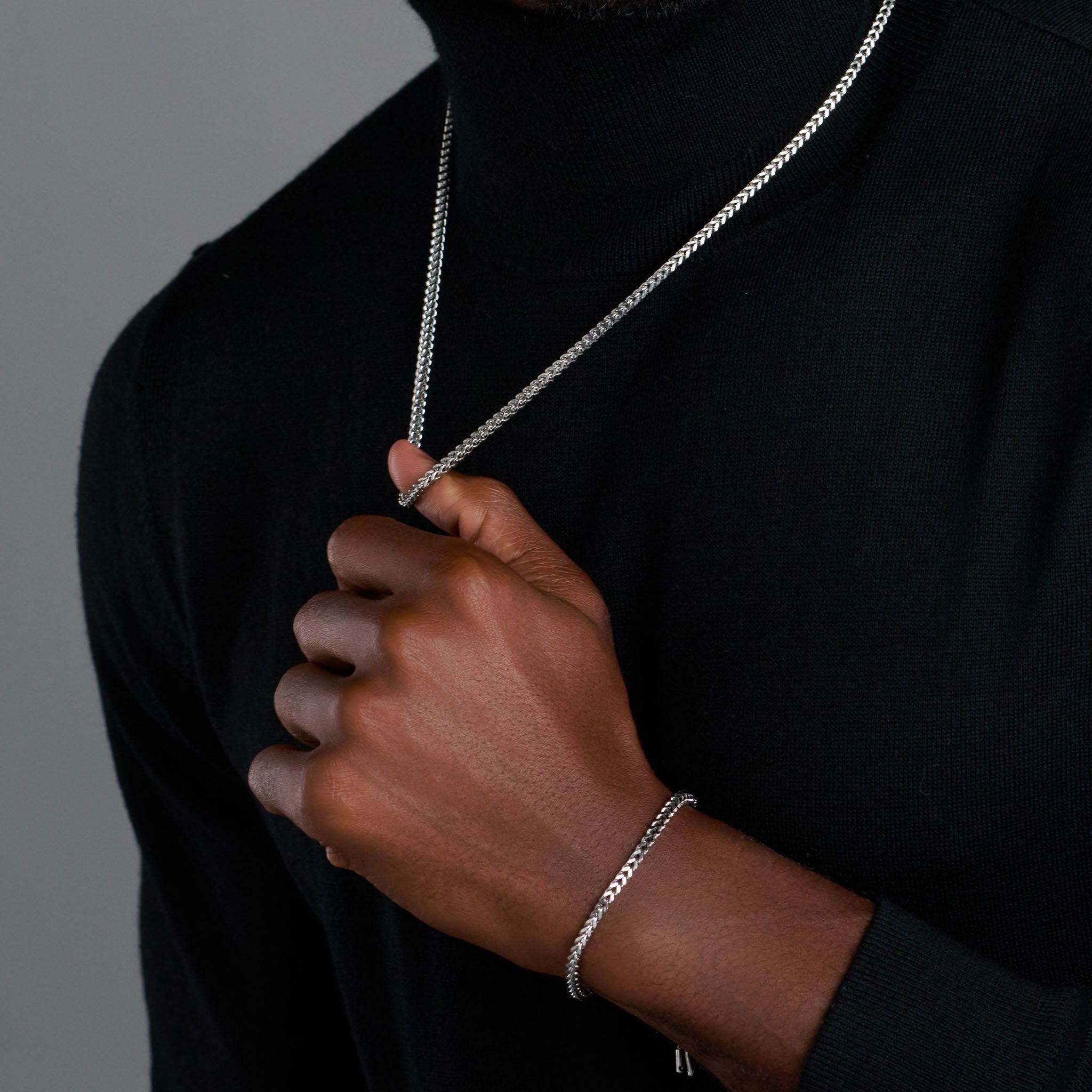 3mm Silver Franco Cuban Chain Necklace