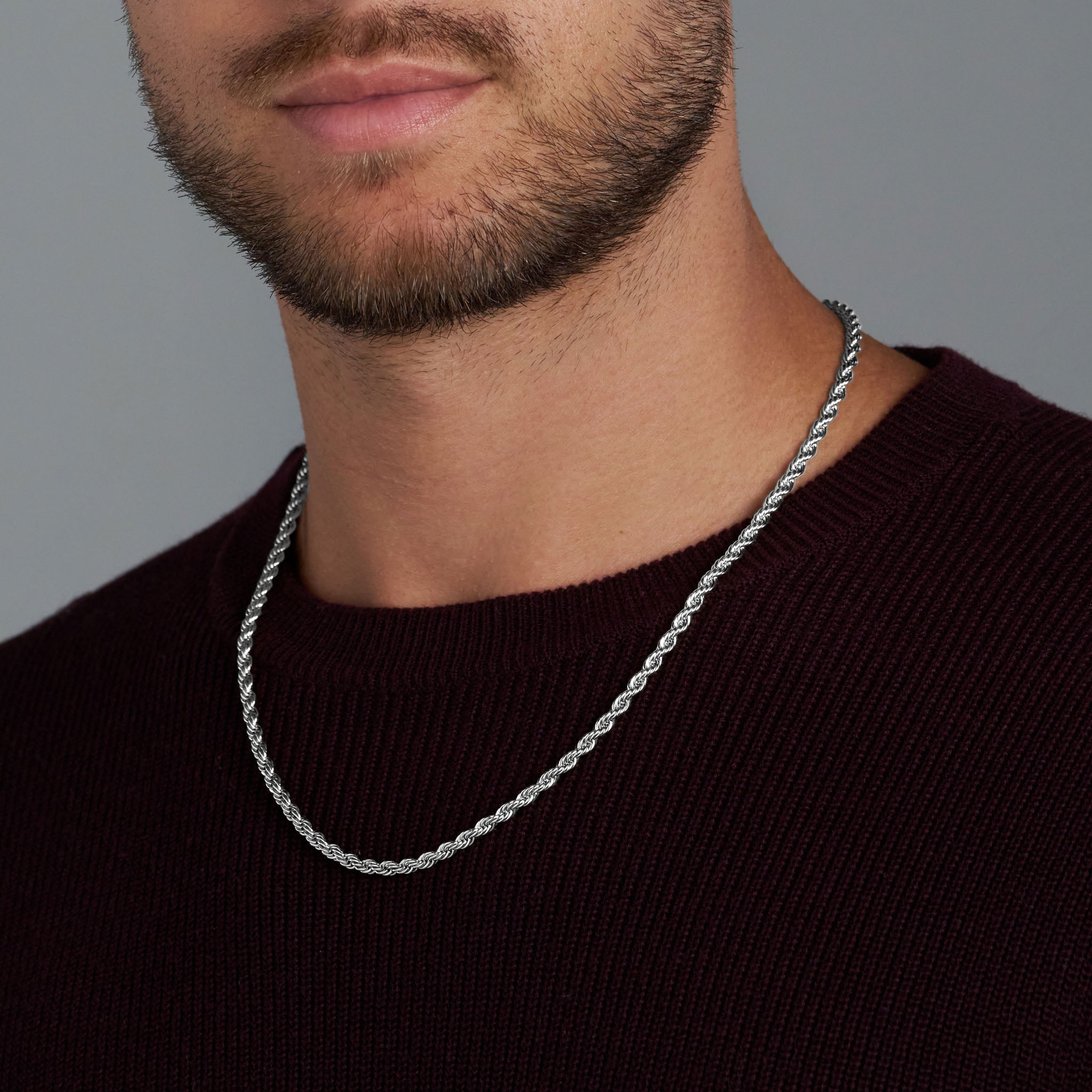 4mm Silver Rope Chain