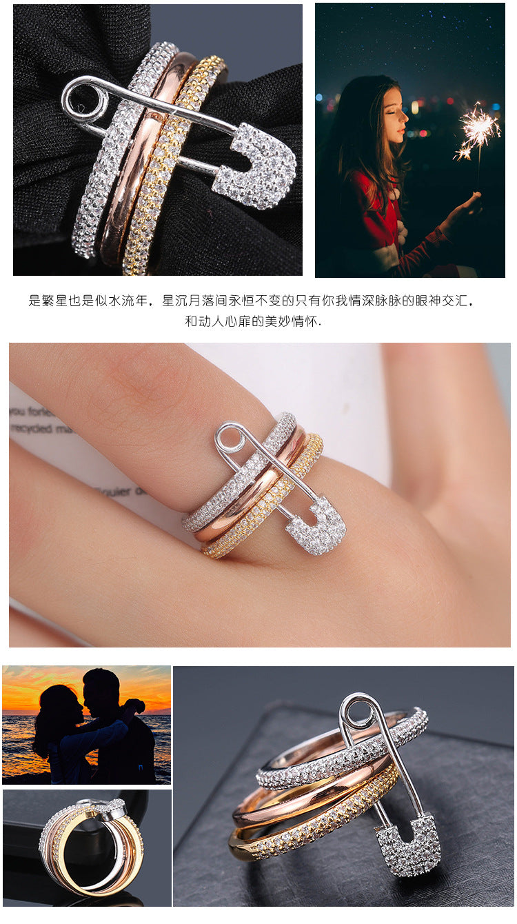 Anneau superposé avec épingle de sûreté