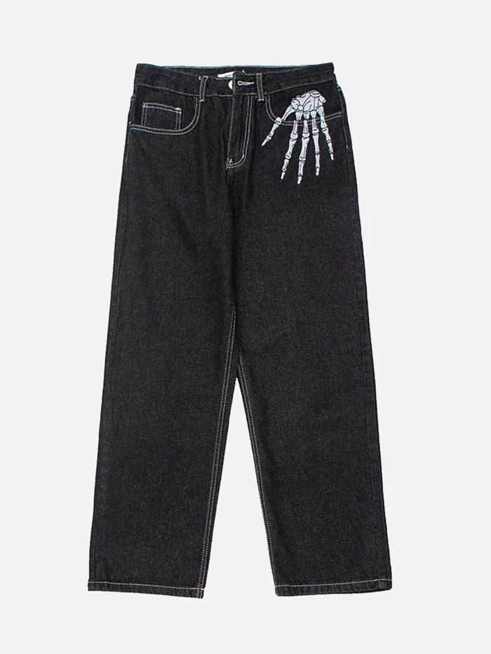 VVS Skull Hand Print Jeans