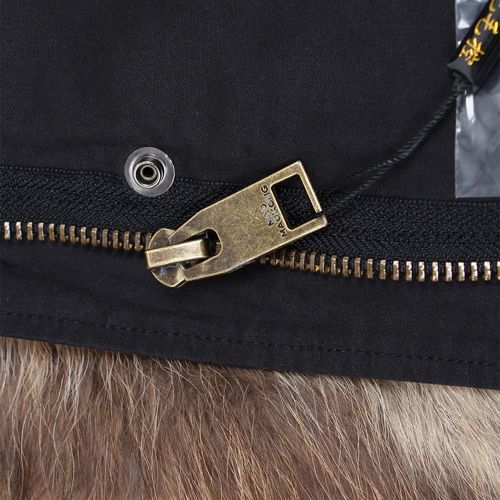 VVS Luxe Trendy Hooded Jacket with Premium Racoon Fur Lining