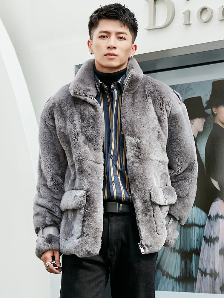 Icy King Genuine Rabbit Fur Men's Jacket