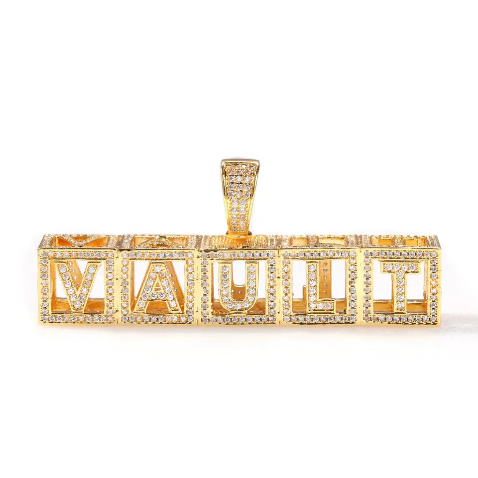 Custom Letter Hollow Square Necklace