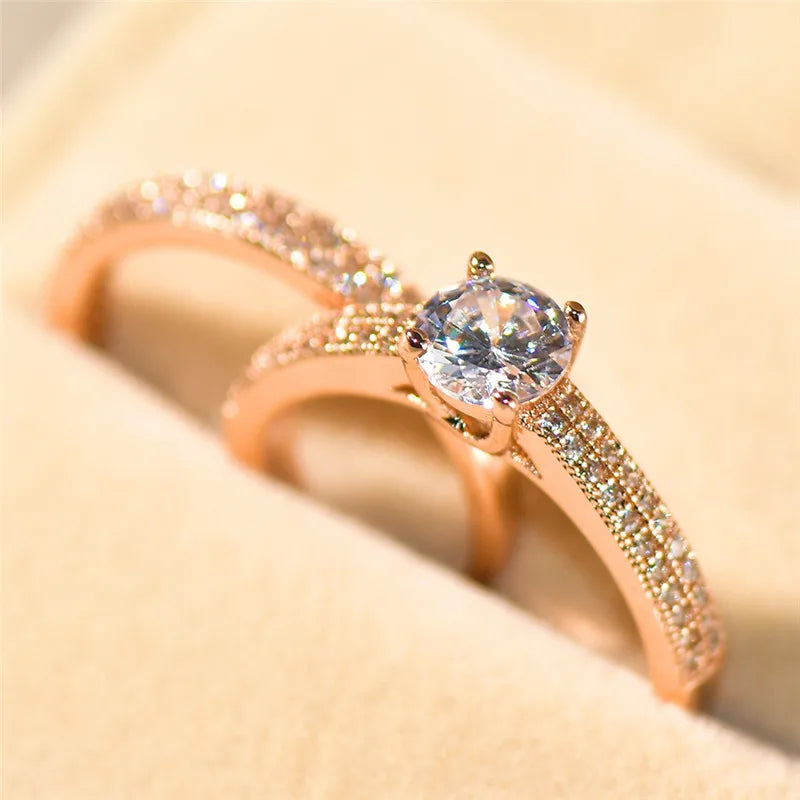 Double Band 925 Sterling Silver Rose Gold Travel Ring