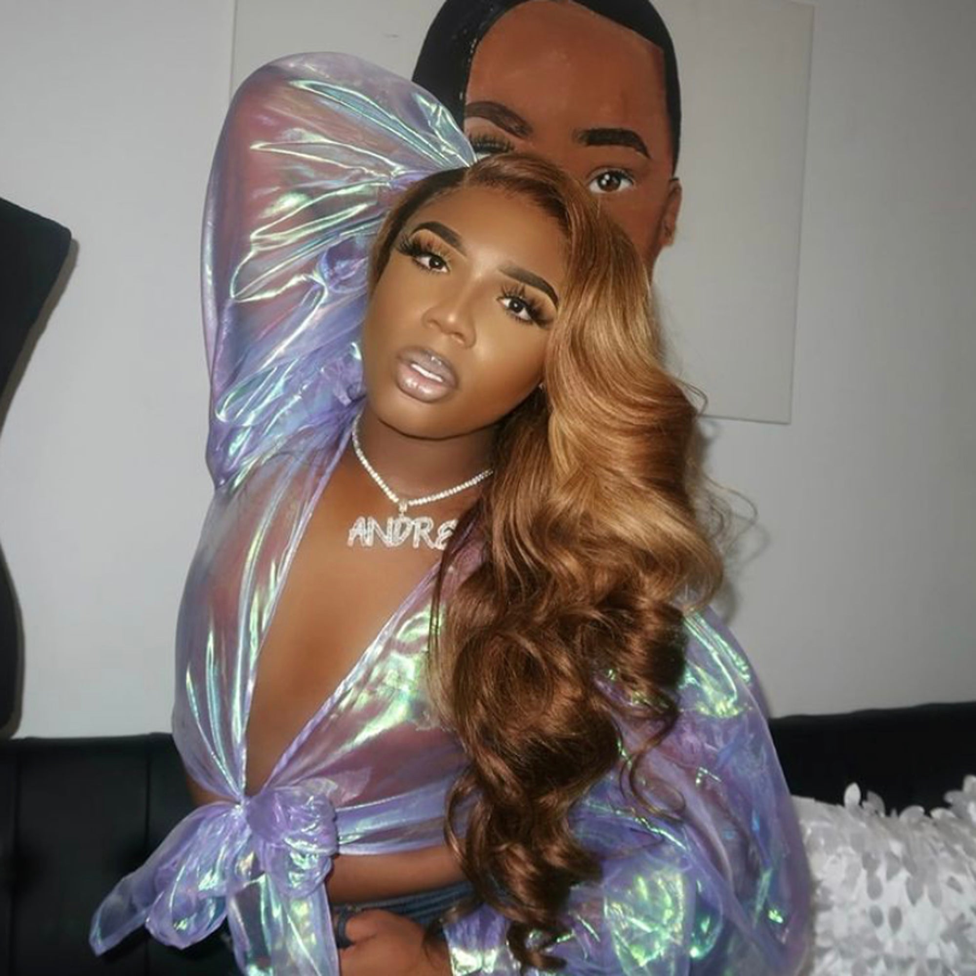 VVS Jewelry Baguette Collier avec pendentif lettre personnalisé