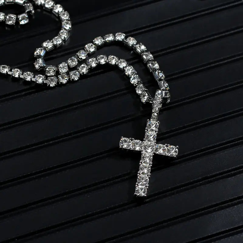 2-Piece Iced Out Bundle: 14MM Cuban + Tennis Cross Chain