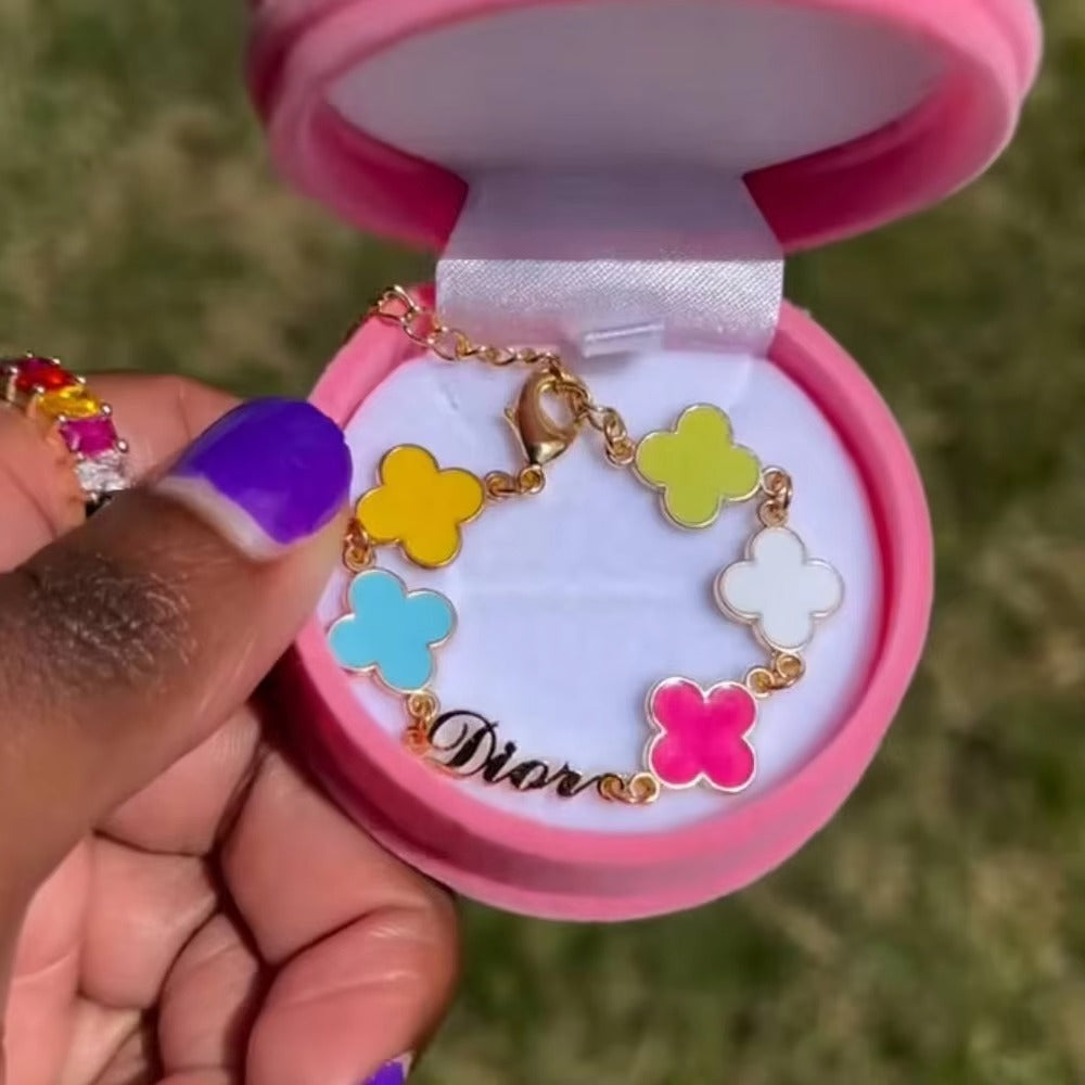 Custom Name Clover Bracelet