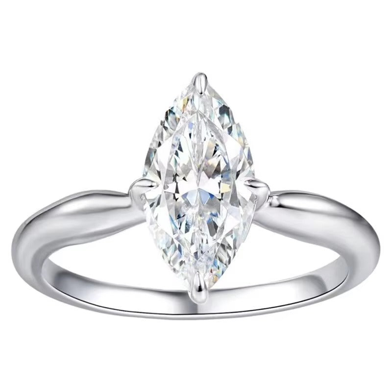 7CT D Color Marquise Cut Moissanite Engagement Ring Set