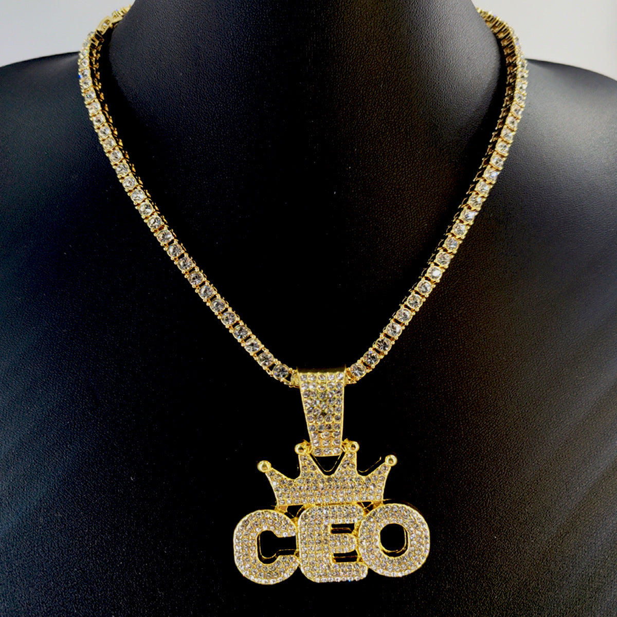Crowned CEO Iced Out Pendant Necklace