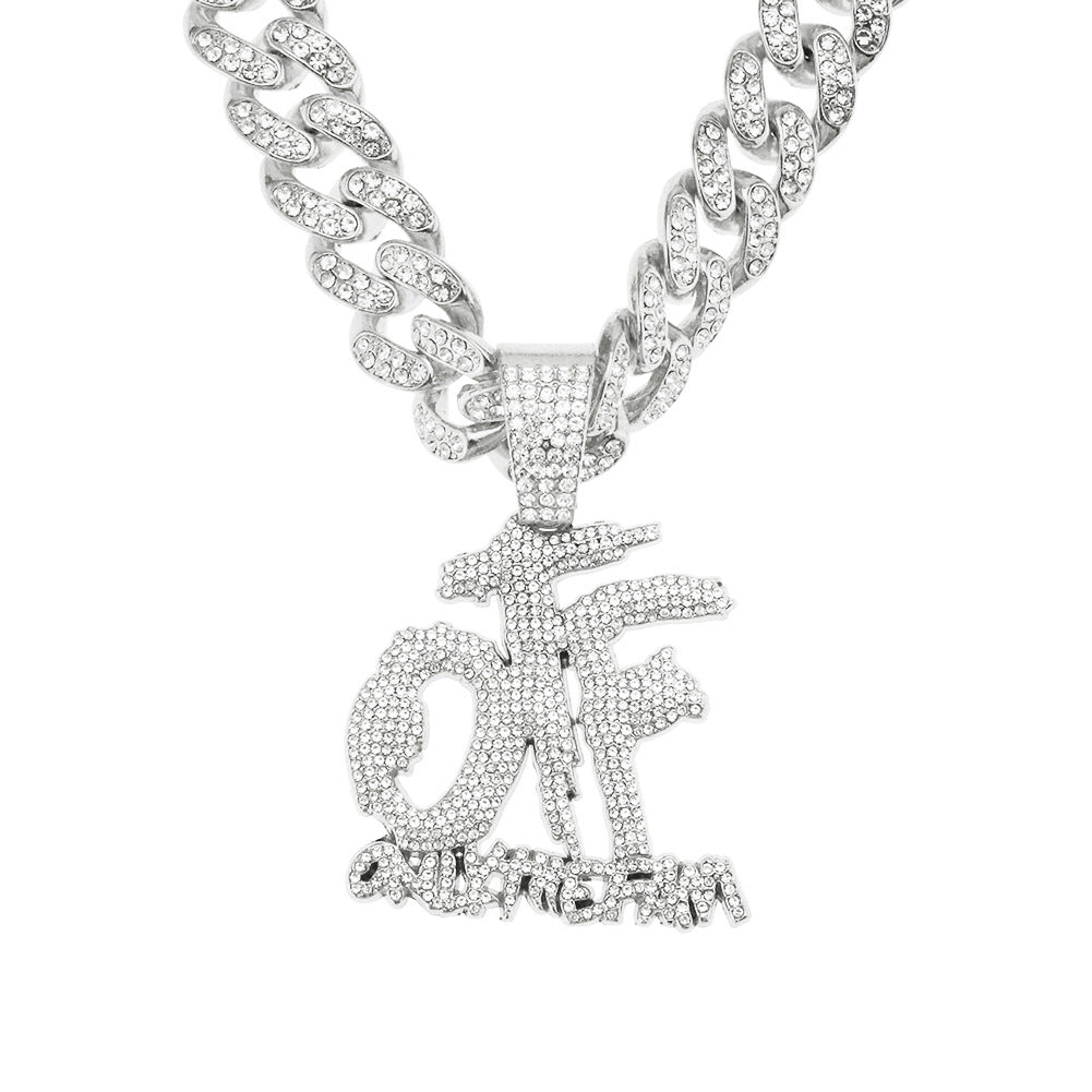 Κοσμήματα VVS Lil Durk OTF "μόνο η οικογένεια" Replica Cuban Chain