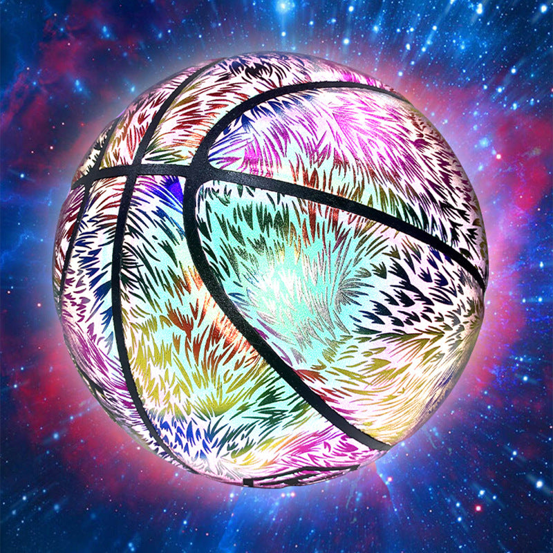 VVS Glow-in-the-Dark Holographic Basketball - Ultimate Night Play Sports Ball with Reflective Glow