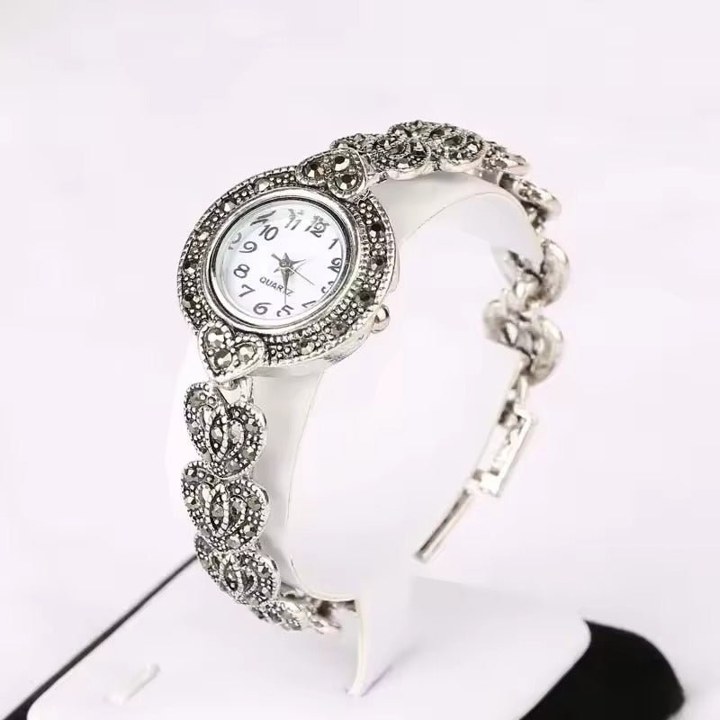Antique Style Heart Cuban Women's Watch