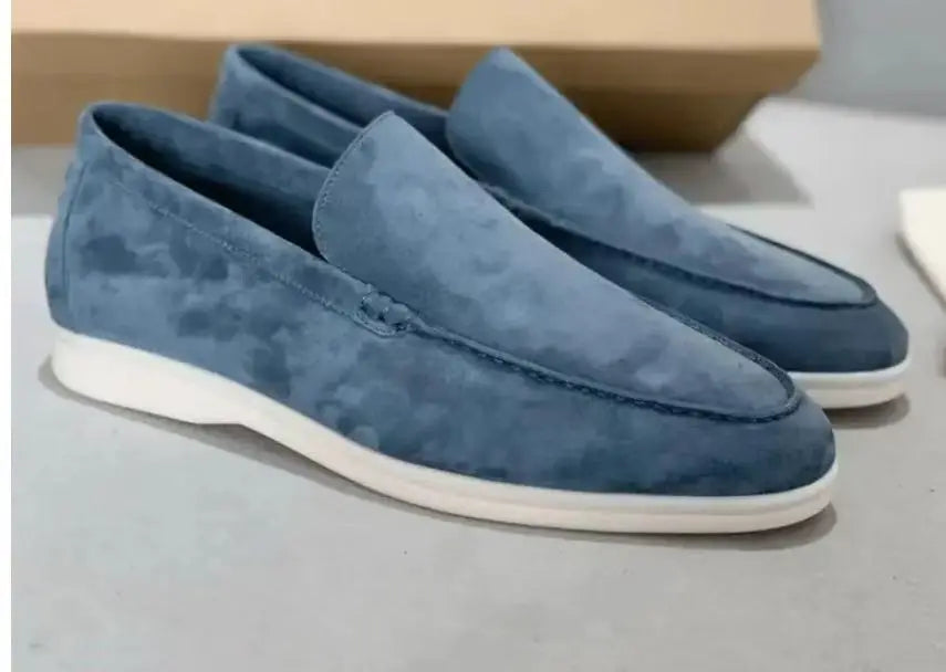 FROSTÉ Suede Blue Slip-on Loafers
