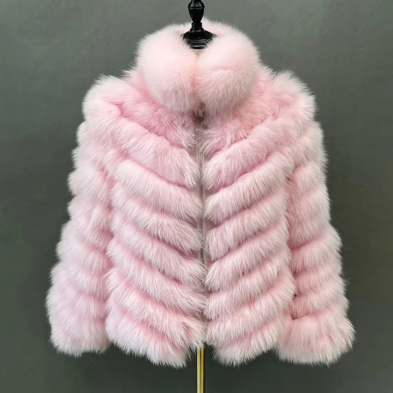 Elegante Wendbare Jacke aus echtem Fuchspelz