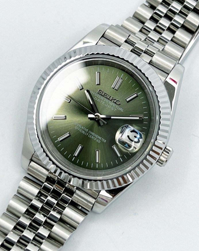 Seiko Mod Datejust | Olive Green