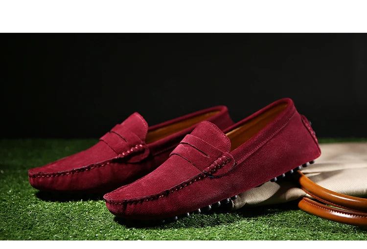 Mason "Wine Red" Genuine Leather Casual Driving Loafers