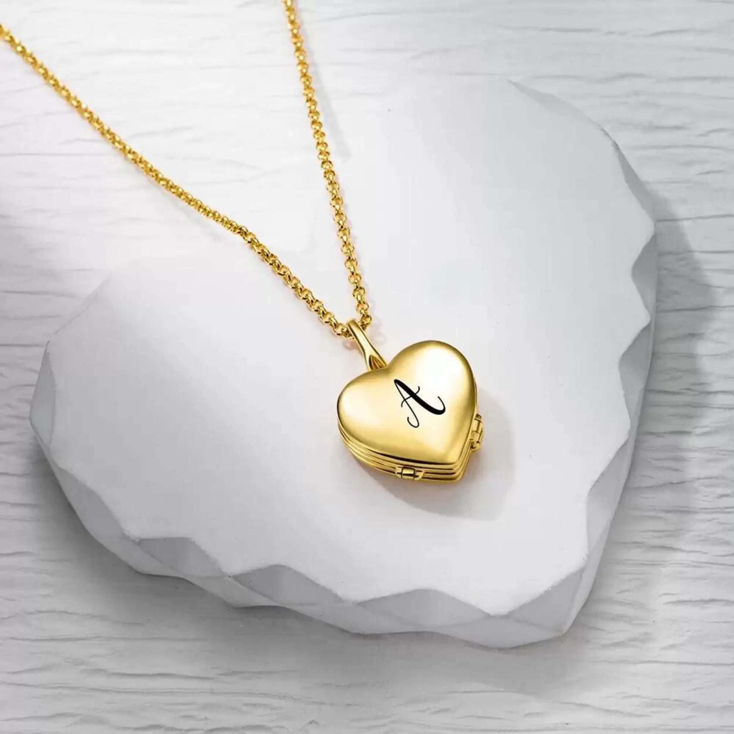 Custom Family Photo Locket Engraved Name Pendant