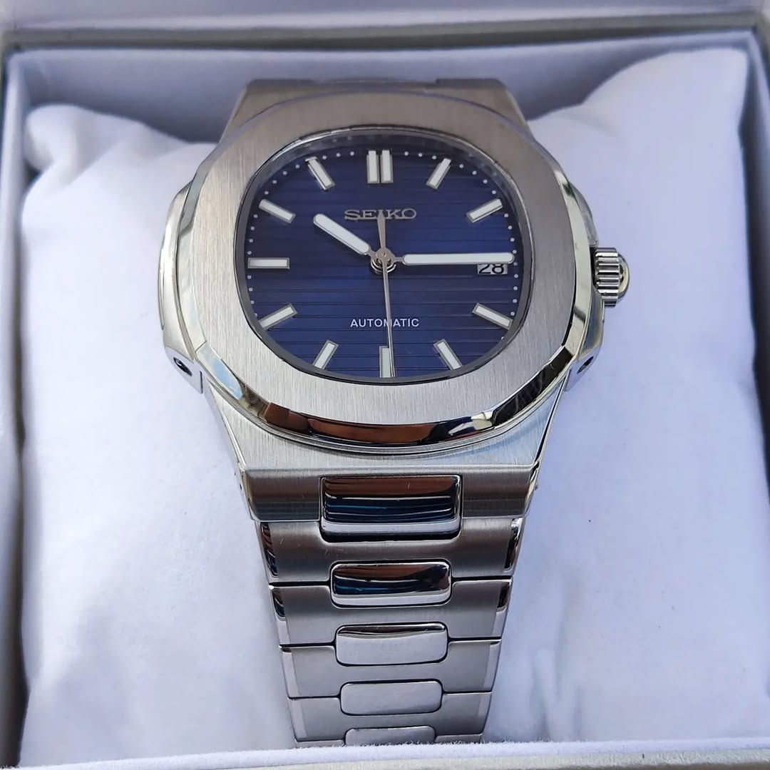 Seiko Mod Nautilus Blue