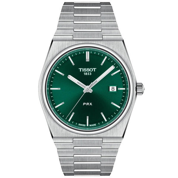 Tissot PRX T1374101109100 Emerald Green Dial Silver Strap Mens Watch