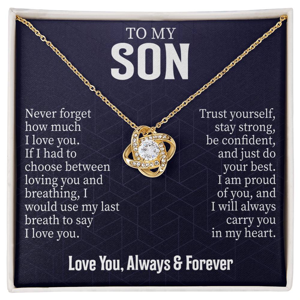 To My Son Message Card Necklace