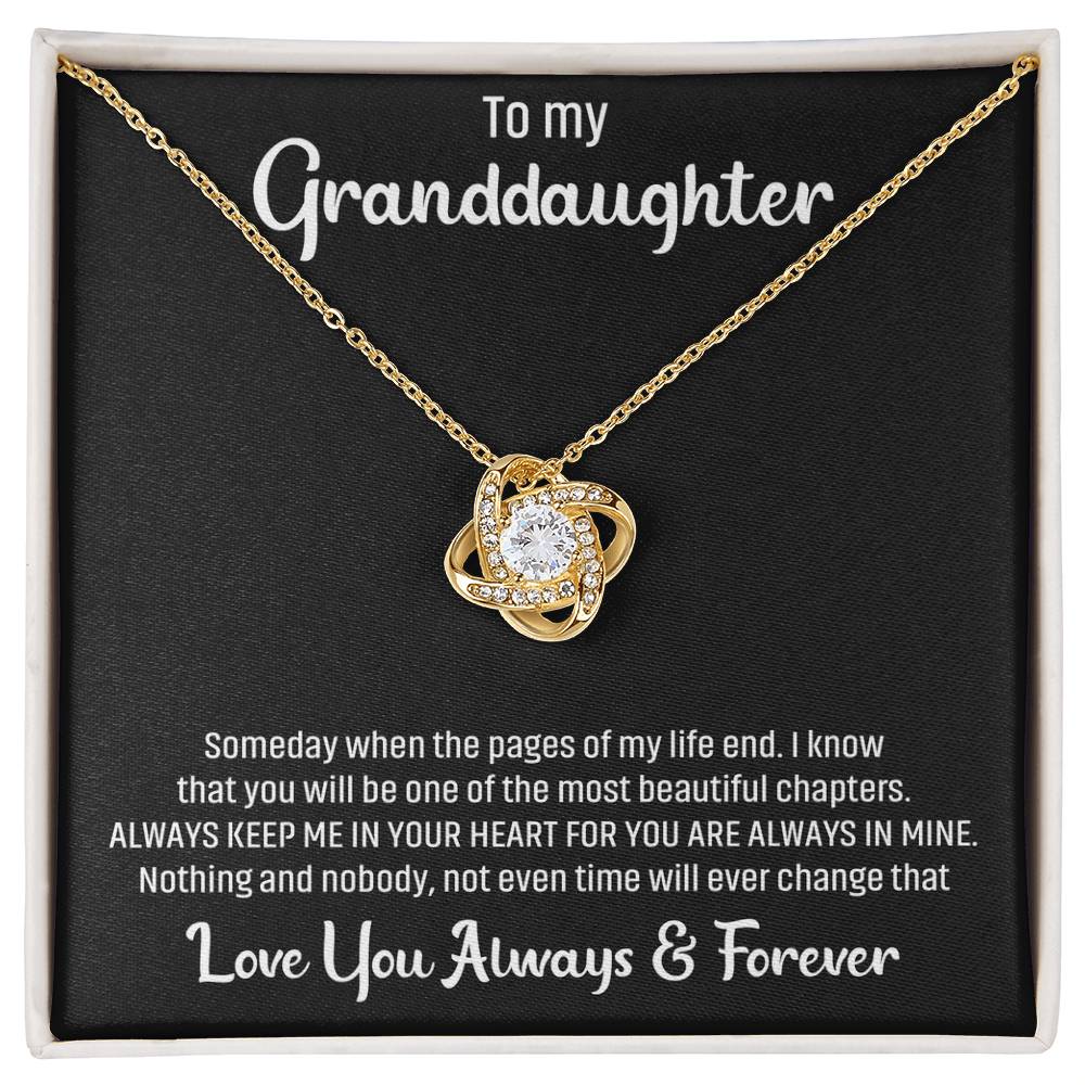 To My Granddaughter Message Card Necklace