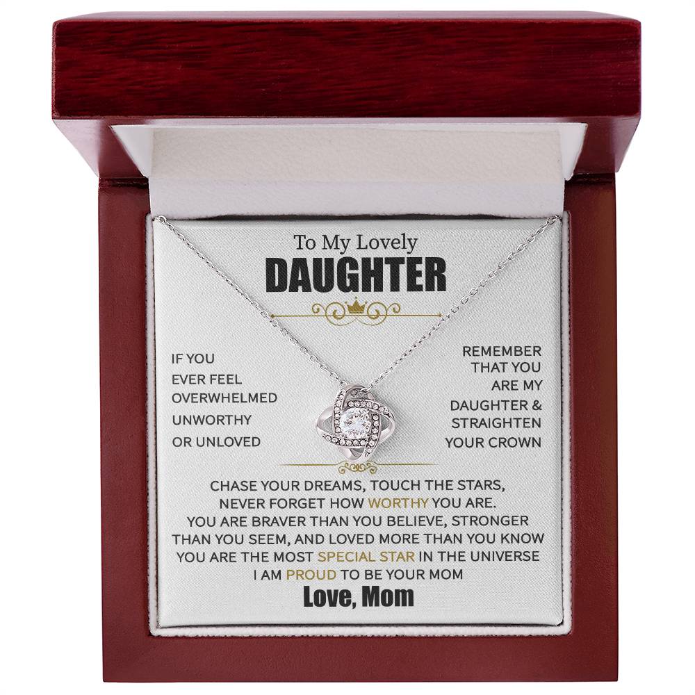 To My Daughter From Mom Message Card Necklace