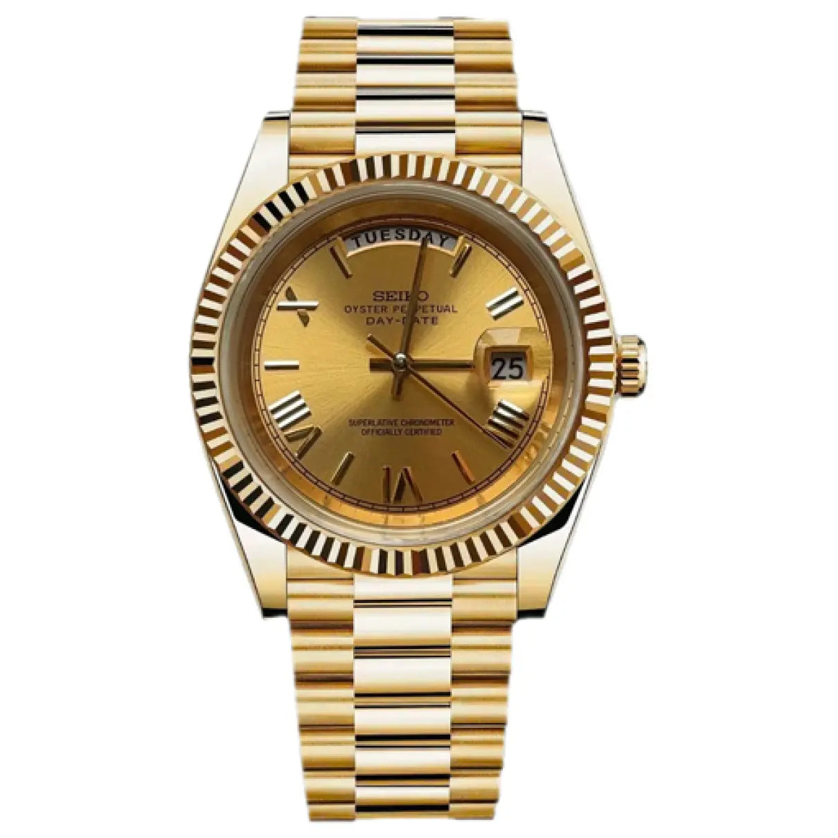 Seiko Mod Datejust Watch - Gold