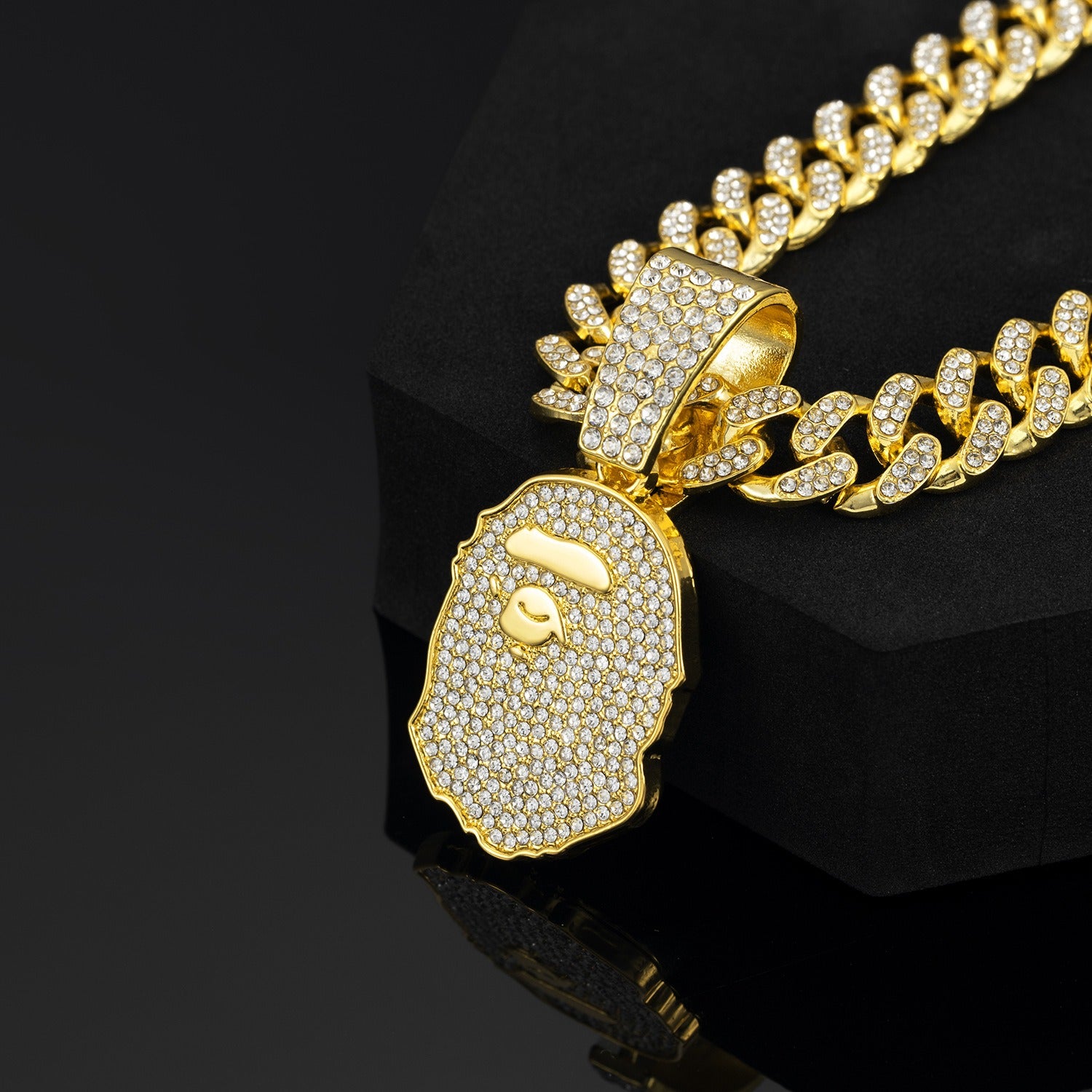 BG BAPE-Inspired Pendant Necklace Rapper Chain