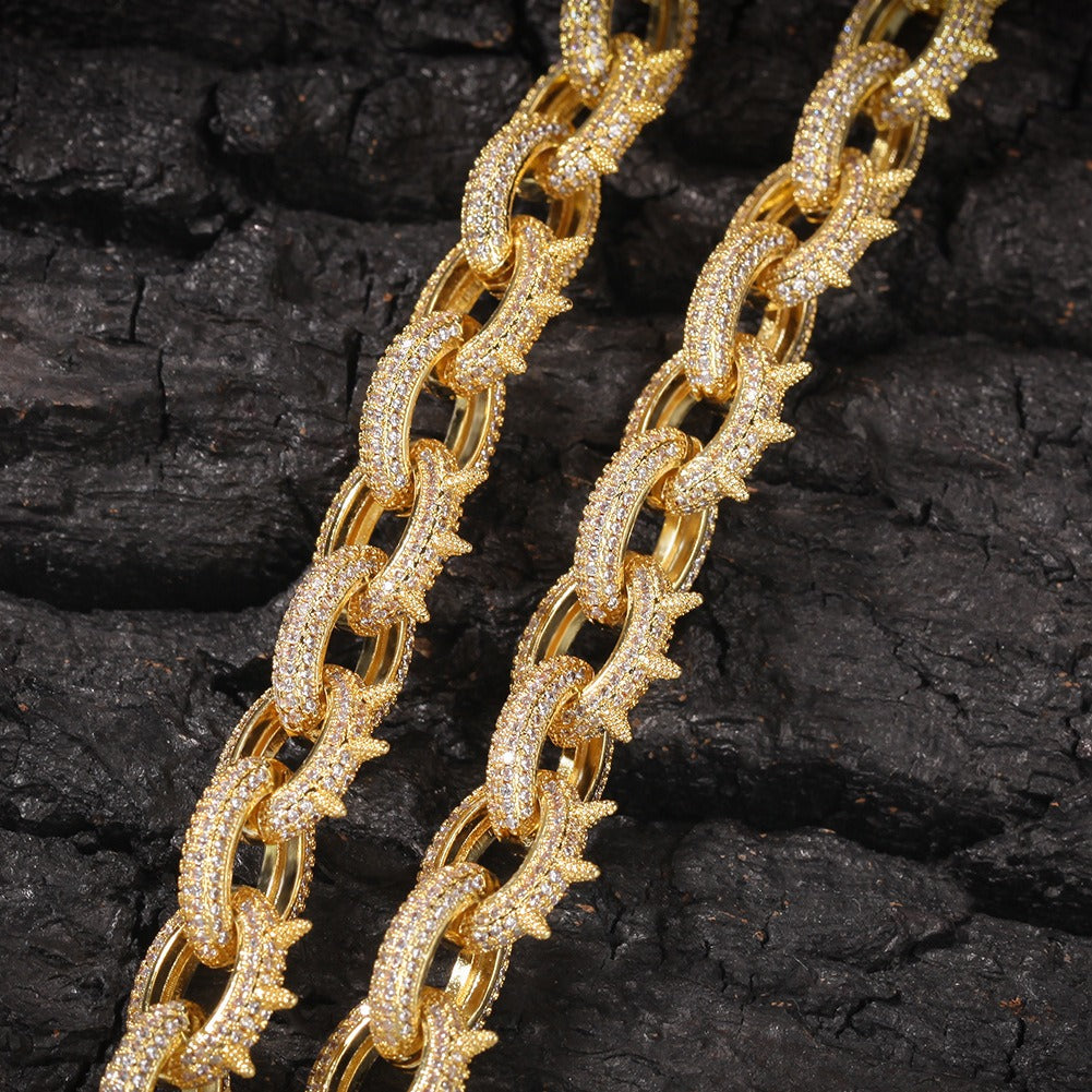 Playboi Carti-Inspired Spiked Links Necklace Rapper Chain