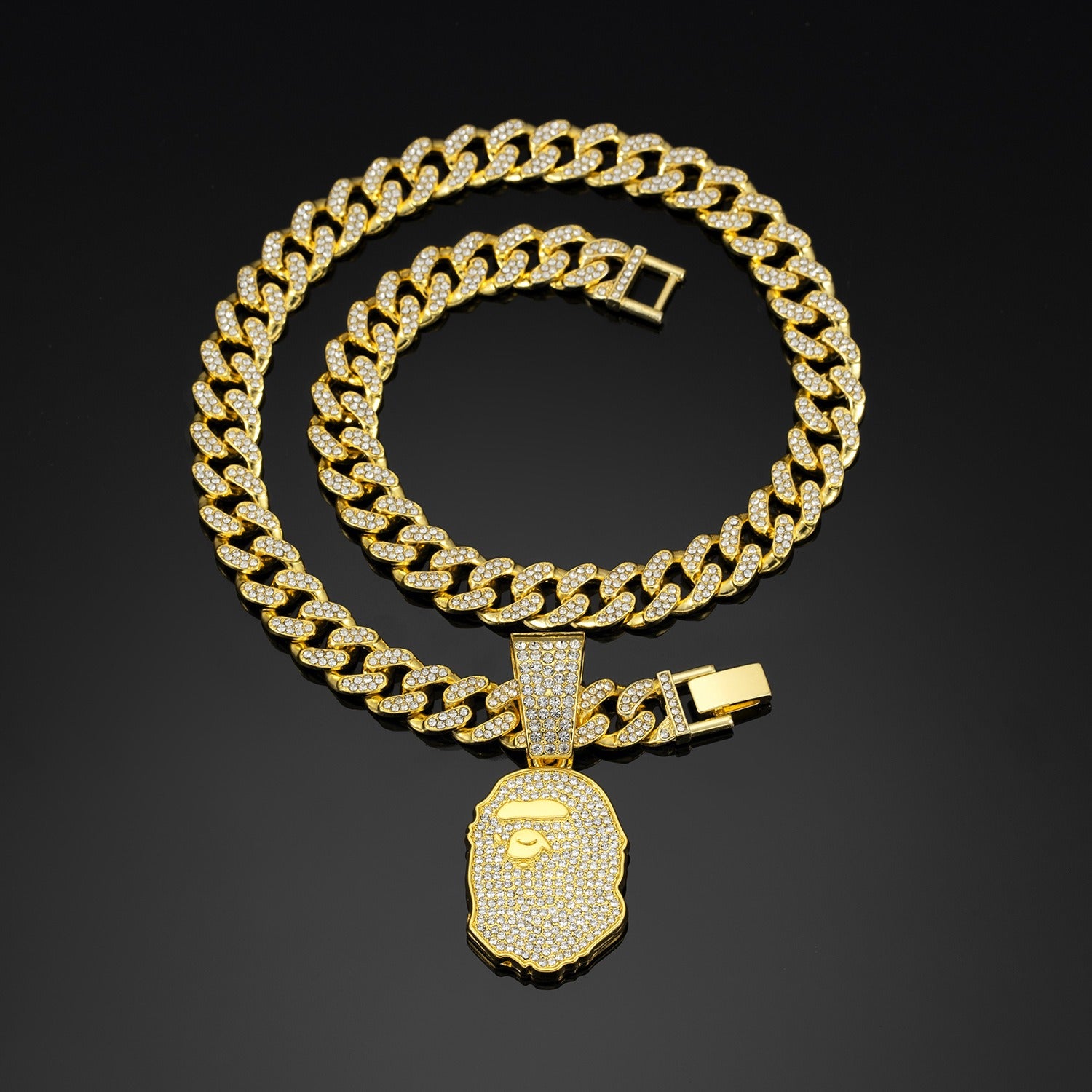 BG BAPE-Inspired Pendant Necklace Rapper Chain