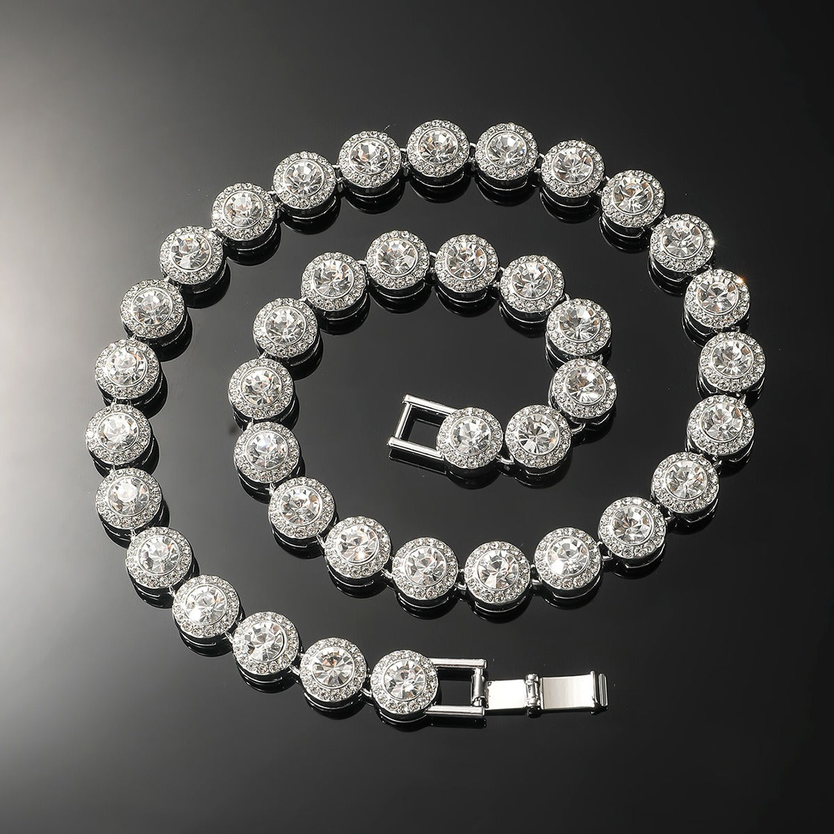 Oval Cut Micro Pave Tennis Link Travis Rapper Choker Chain