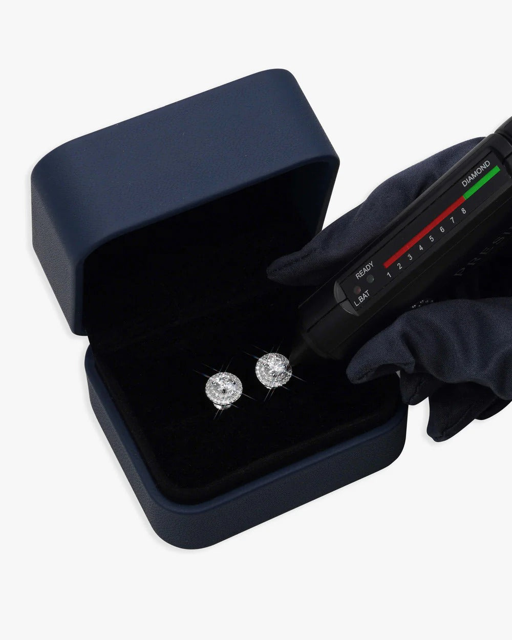 11MM Double Halo VVS Moissanite Stud Earrings