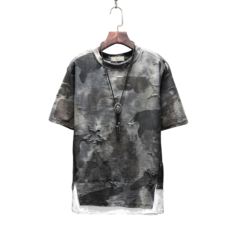 Hip-Hop-T-Shirt mit Camouflage-Muster