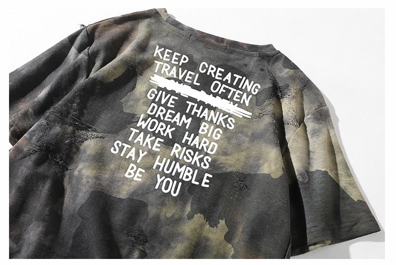 Hip-Hop-T-Shirt mit Camouflage-Muster