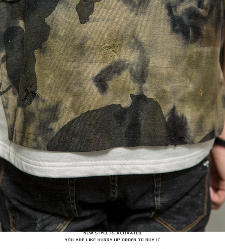 Hip-Hop-T-Shirt mit Camouflage-Muster