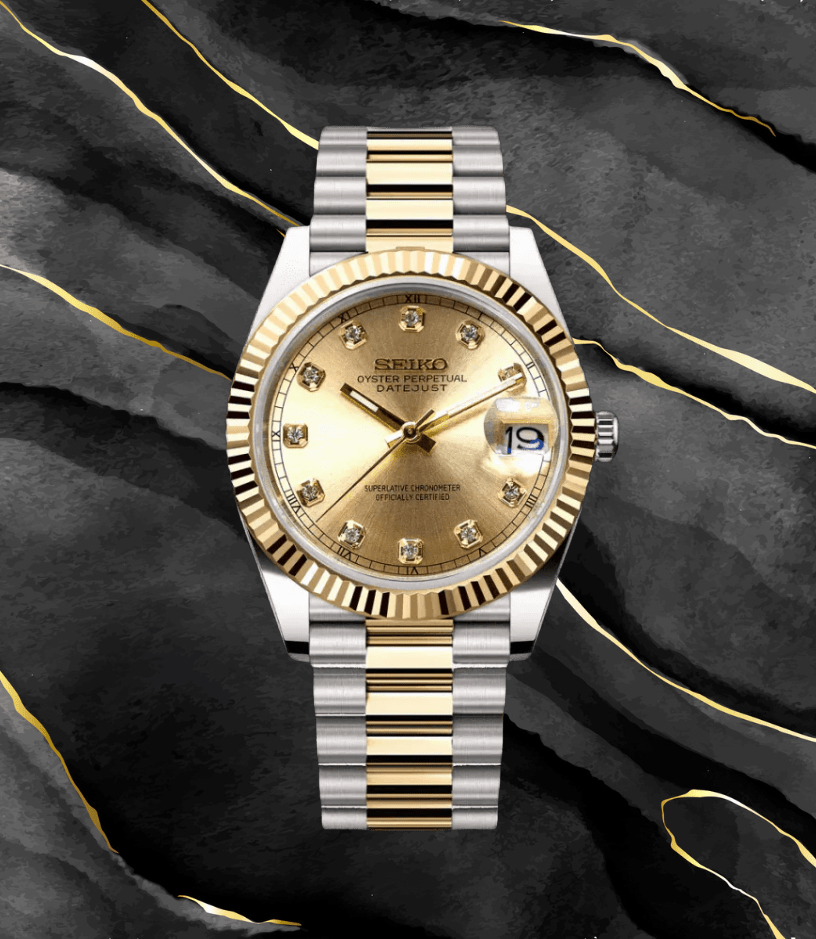 Seiko Mod Datejust Two - Tone Gem Gold
