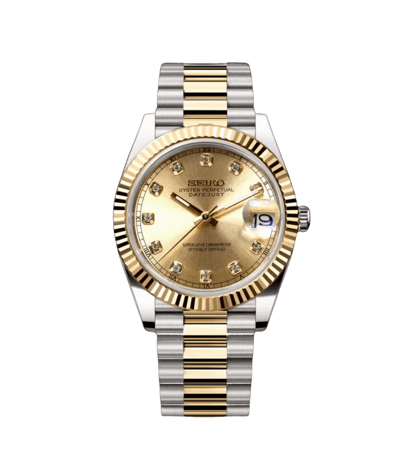 Seiko Mod Datejust Two - Tone Gem Gold