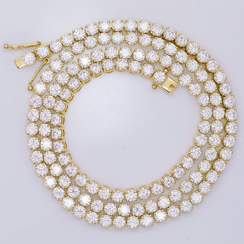 VVS Jewelry hip hop jewelry 10K Gold / 18" VVS Jewelry Solid Gold VVS Moissanite Tennis Chain