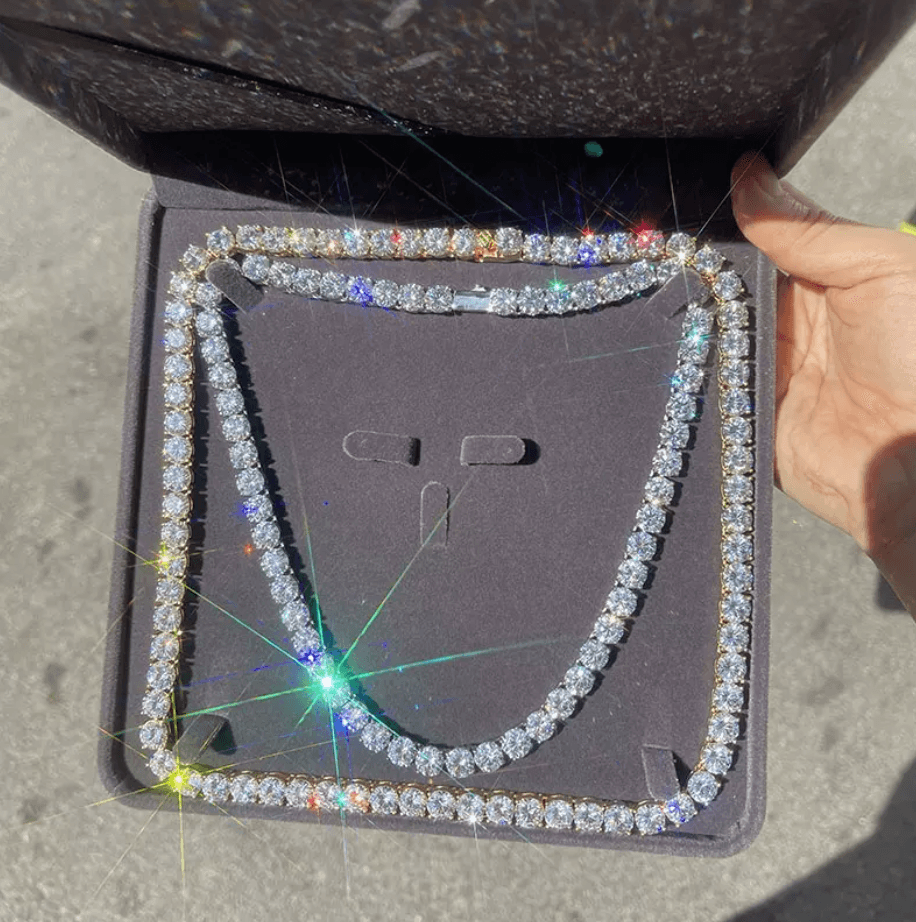 VVS Jewelry hip hop jewelry 8MM 925 Sterling Silver VVS Moissanite Tennis Chain