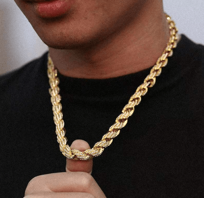 VVS Jewelry hip hop jewelry 8mm Fully Iced Premium Thick Rope Chain