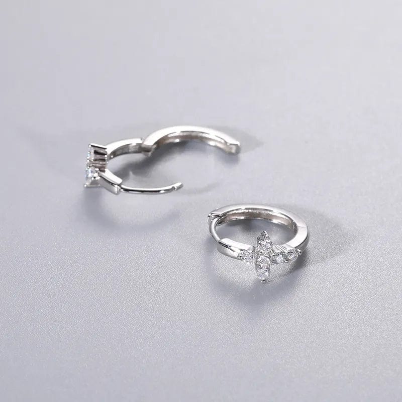VVS Jewelry hip hop jewelry 925 Sterling Silver VVS Moissanite Cross Hoop Earrings