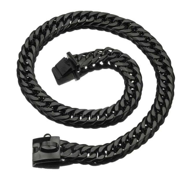 VVS Jewelry hip hop jewelry Black / 14" Cuban Link Gold Dog Chain Collar V2